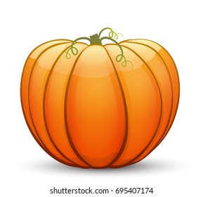 A large festive pumpkin. Vector illustration in cartoon style