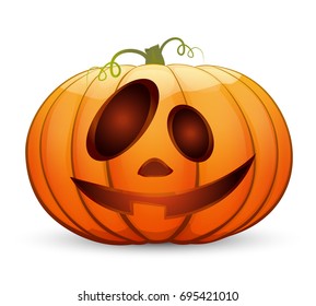 A large festive pumpkin. Vector illustration in cartoon style