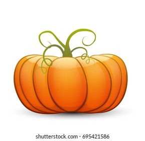 A large festive pumpkin. Vector illustration in cartoon style