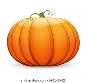 A large festive pumpkin. Vector illustration in cartoon style