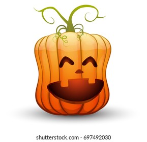 A large festive pumpkin. Vector illustration in cartoon style
