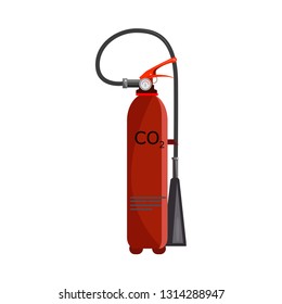 Large fire extinguisher illustration. Red, equipment, fire protection. Fire safety concept. Vector illustration can be used for topics like engineer system, safety