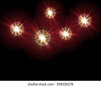 Large Fireworks Display - vector illustration.