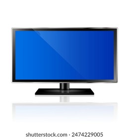 A large flat TV on a white background. Vector illustration