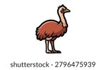 Large flightless bird with brown feathers