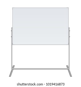 
Large Flip chart blank on tripod over white background. Office Whiteboard For Business Training in office. Isolated Illustration EPS 10. Board Banner Stand 3d rendering for promotional presentation