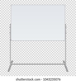 Large Flip chart blank on tripod over white background. Office Whiteboard For Business Training in office. Isolated Illustration EPS 10. Board Banner Stand 3d rendering for promotional presentation