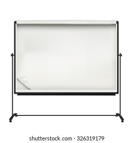 Large Flip Chart Board Over White Background