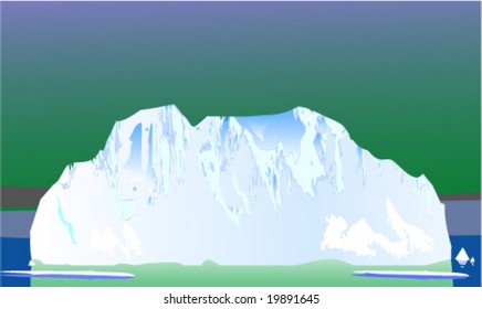 Large floating mass of ice which has broken off from a glacier, or iceberg