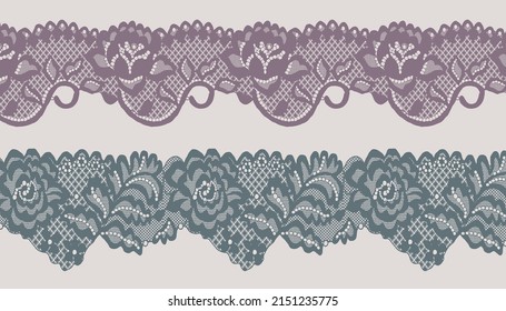 Large Flower Lace Trim with a scallop edge.