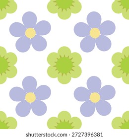 Große Blume nahtloses Muster, Grün und Violett, Blumenziegel, großer Blütenhintergrund, nahtloses Blumenmuster für Stoff