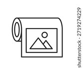 Large format digital printer icon for professional print shop and signage production business service