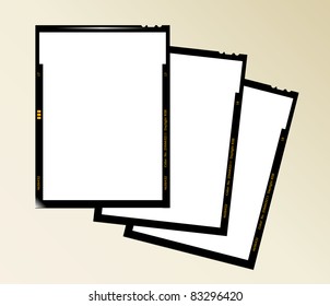 large format film sheet negative set 4 x 5 inch, blank picture frames, vector