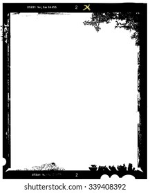 large format film sheet photo frame, with free copy space, vector illustration,fictional artwork