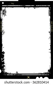 large format film sheet photo frame,with free copy space,vector illustration,fictional artwork