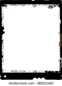 large format film sheet photo frame,with free copy space,grungy vector 