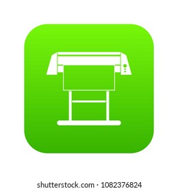 Large format inkjet printer icon digital green for any design isolated on white vector illustration