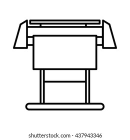 Large Format Inkjet Printer Icon, Outline Style