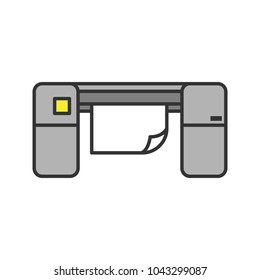 Large format printer color icon. Printing machine. Isolated vector illustration