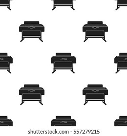 Large format printer icon in  black style isolated on white background. Typography pattern stock vector illustration.