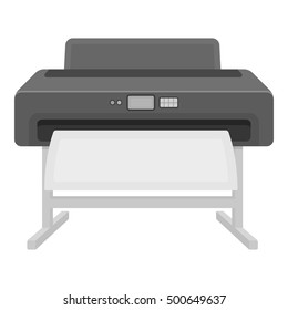 Large format printer icon in monochrome style isolated on white background. Typography symbol stock vector illustration.