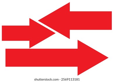 Large forward, right pointing solid long arrow symbol vector. Thin black arrow pointing right. Long, straight-line arrow icon in white. Graphic illustration for direction symbols.