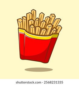 Large French Fries in Red Packaging