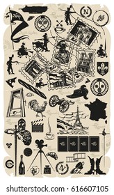 Large french set, vector