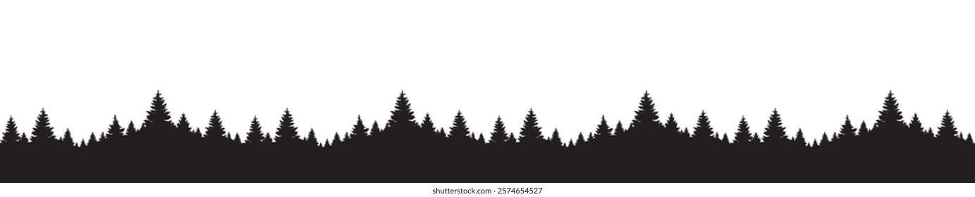 LARGE FRIEZE OF SILHOUETTES OF FIR TREE