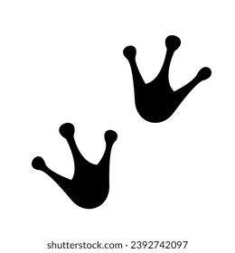 A large frog tracks symbol in the center. Isolated black symbol