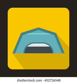 Large garage icon in flat style with long shadow. Building symbol