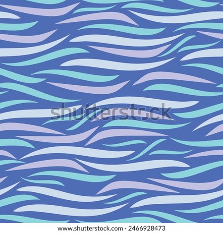 Large Gentle Pastel Waves Scattered on Fresh Waters seamless pattern print background