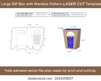 Large Gift Box Dieline Template in Storage Box