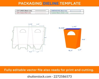 Large Gift Box, Storage Box Dieline Template
