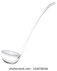 A large glass spoon for punch. Vector illustration.