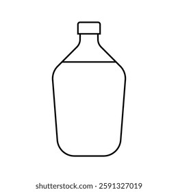 Large glass wine bottle line icon editable stroke vector object for product labels beverage industry restaurants event planning project focused gastronomy