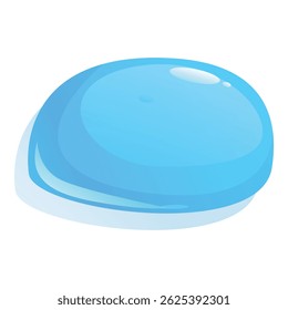 Large, glistening blue water drop forming a perfect dome shape
