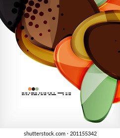 Large glossy round shapes abstract vector background