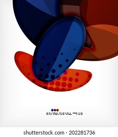 Large glossy round shapes abstract vector background