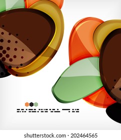 Large glossy round shapes abstract vector background