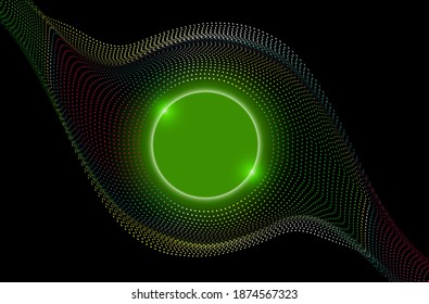 Large glow kit with glitter. Abstract color shapes for your business concept, vector illustration on black background