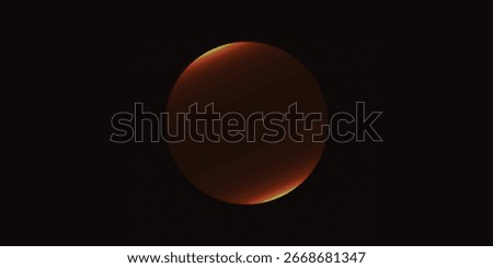 A large, glowing sphere against a stark black background. The sphere is a gradient of orange and brown, suggesting light and shadow.
