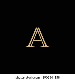 Large gold flat letter A icon logo
