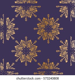 Large Golden Lace on Navy