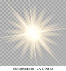 Large Golden Starburst Vector Glow With Dynamic Light Rays For Dramatic Celebration And Premium Backgrounds