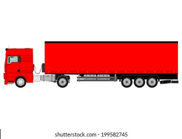 Large goods vehicle on a white background. Vector 