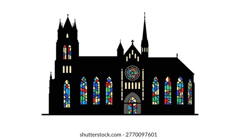 Large Gothic church building facade