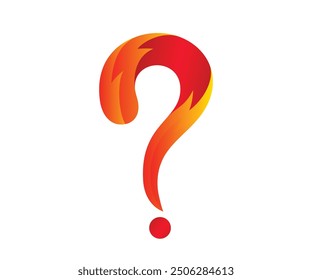 large gradient question mark with white background