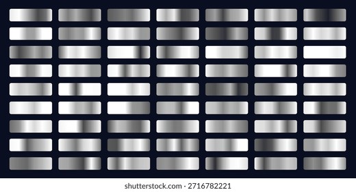 Un Grande juego de degradados con colores metálicos grises y plateados, una colección de fondo moderna y minimalista. eps 10