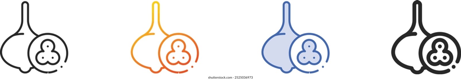 ícone de granadilha grande.Linear fino, gradiente, traço azul e estilo de negrito Design isolado no fundo branco